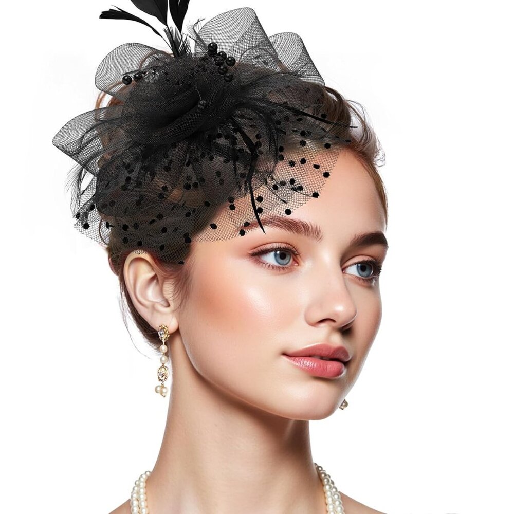 2025 Mesh Ken-Tucky Derby Fascinators Hats for Women Girls with Clip and Headban